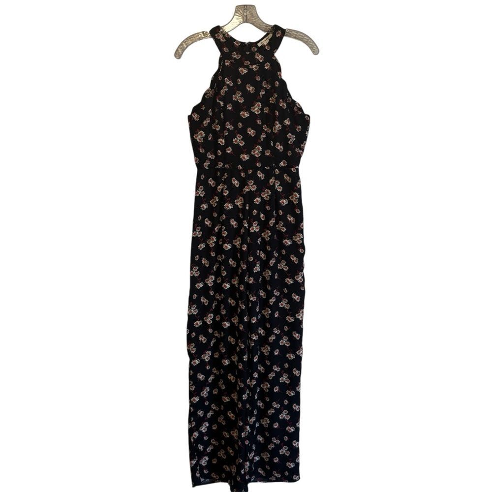Miami Floral Black Sleeveless Jumpsuit